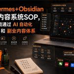 爱马仕Hermes+Obsidian打造AI内容系统SOP，让普通人也能通过 AI 自动化打造个人IP 和 副业内容体系
