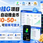 最新全自动挂G项目，汽水音乐自动撸金币单窗口30-50+，可手机云机，可矩阵可放大，收益可观