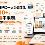 【首发】OPC一人公司项目，单日500+，手机电脑不限制，打造属于自己的品牌画布AI产品，收费陪跑【揭秘】