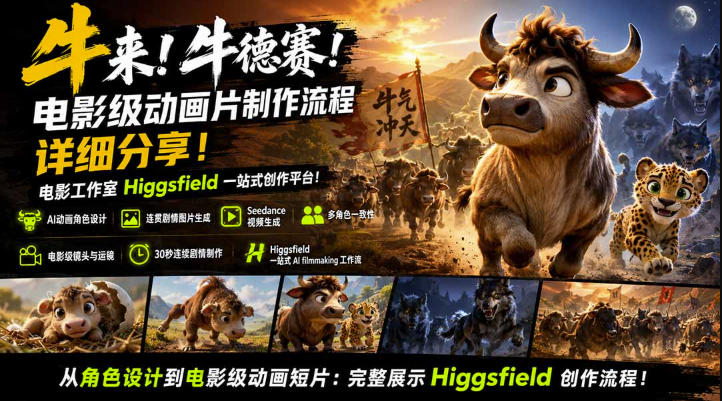 牛来！牛德赛！电影级动画片制作流程详细分享[/erphpdown]！电影工作室Higgsfield一站式创作平台，完整创作流程