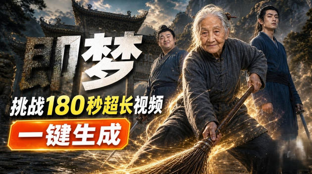 即梦挑战180秒超长视频！一键生成3分钟电影？完整制作流程详细分享[/erphpdown]！