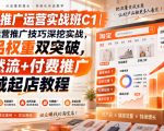 淘宝推广运营实战班C1｜淘宝运营推广技巧深挖实战，选品权重双突破，自然流+付费推广全域起店教程