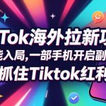 【无水印】Tc联盟TikTok海外拉新项目，新手也能入局，一部手机开启副业变现，抓住Tiktok红利（更新0927）