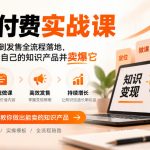 知识付费实战课：从定位、做课到发售全流程落地，帮你打造属于自己的知识产品并卖爆它