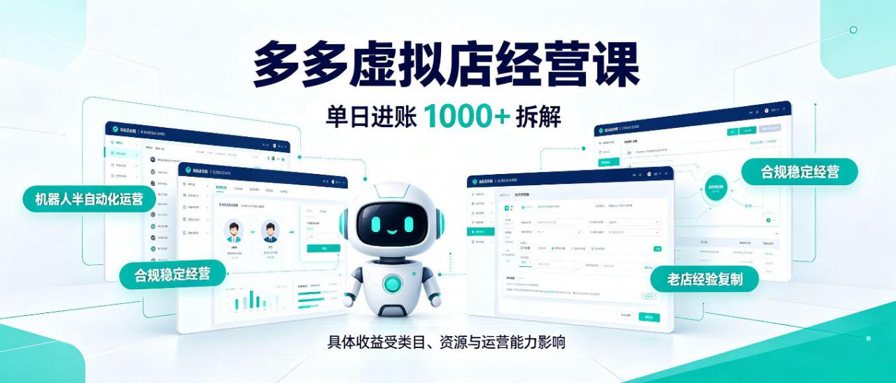日入1k+的拼多多虚拟小店，AI+机器人实现半自动店铺，新人轻松上手【揭秘】