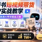 AI图书短视频带货SOP实战教学，手把手带你跑通AI带货掘金之路，高客单高佣金，带货形式多元，轻松月入1W+