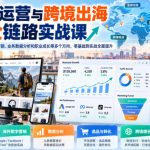 独立站运营与跨境出海营销全链路实战课，覆盖独立站运营、海外数字营销、业务数据分析和职业成长等多个方向，零基础到实战全面提升