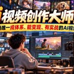 Ai视频创作大师班，市场唯一成体系、能变现、有实战的AI视频教学（更新2026）