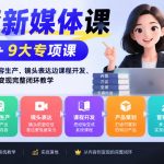 全套新媒体课｜陪跑+9大专项课，从账号定位、内容生产、镜头表达到课程开发、产品策划、营销变现完整闭环教学